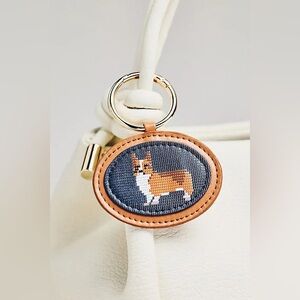 Anthropologie Needlepoint Bag Charm : Corgi 🐶 NWT